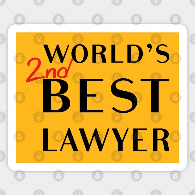 World's 2nd Best Lawyer Sticker by tvshirts